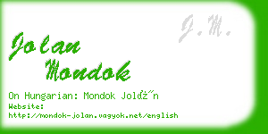 jolan mondok business card